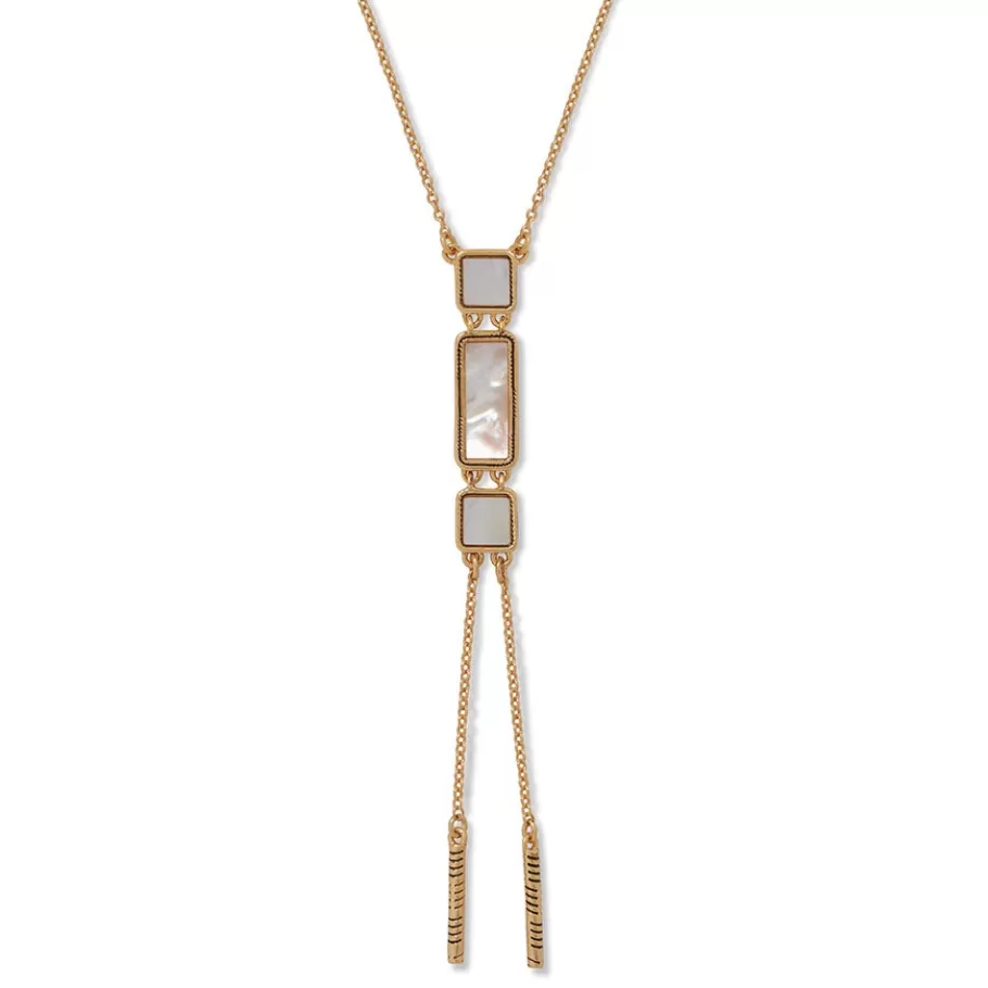 The Met Store Necklaces*Mother-of-Pearl Tile Double Lariat Necklace