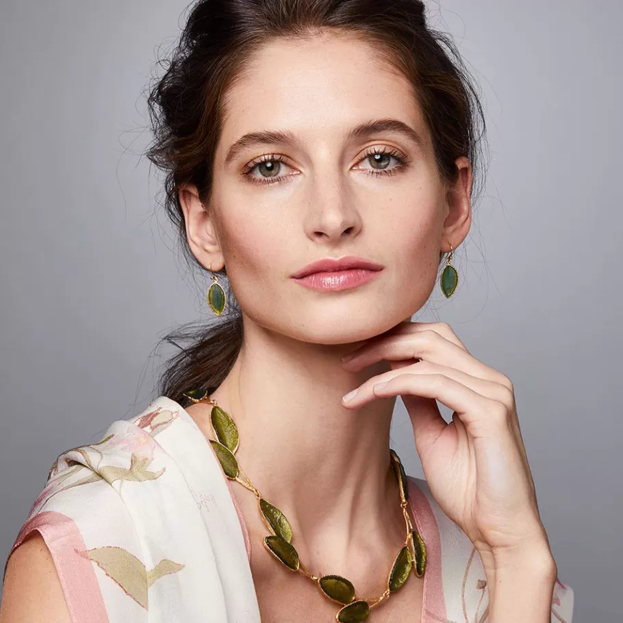 The Met Store Earrings*Sage Leaf Drop Earrings